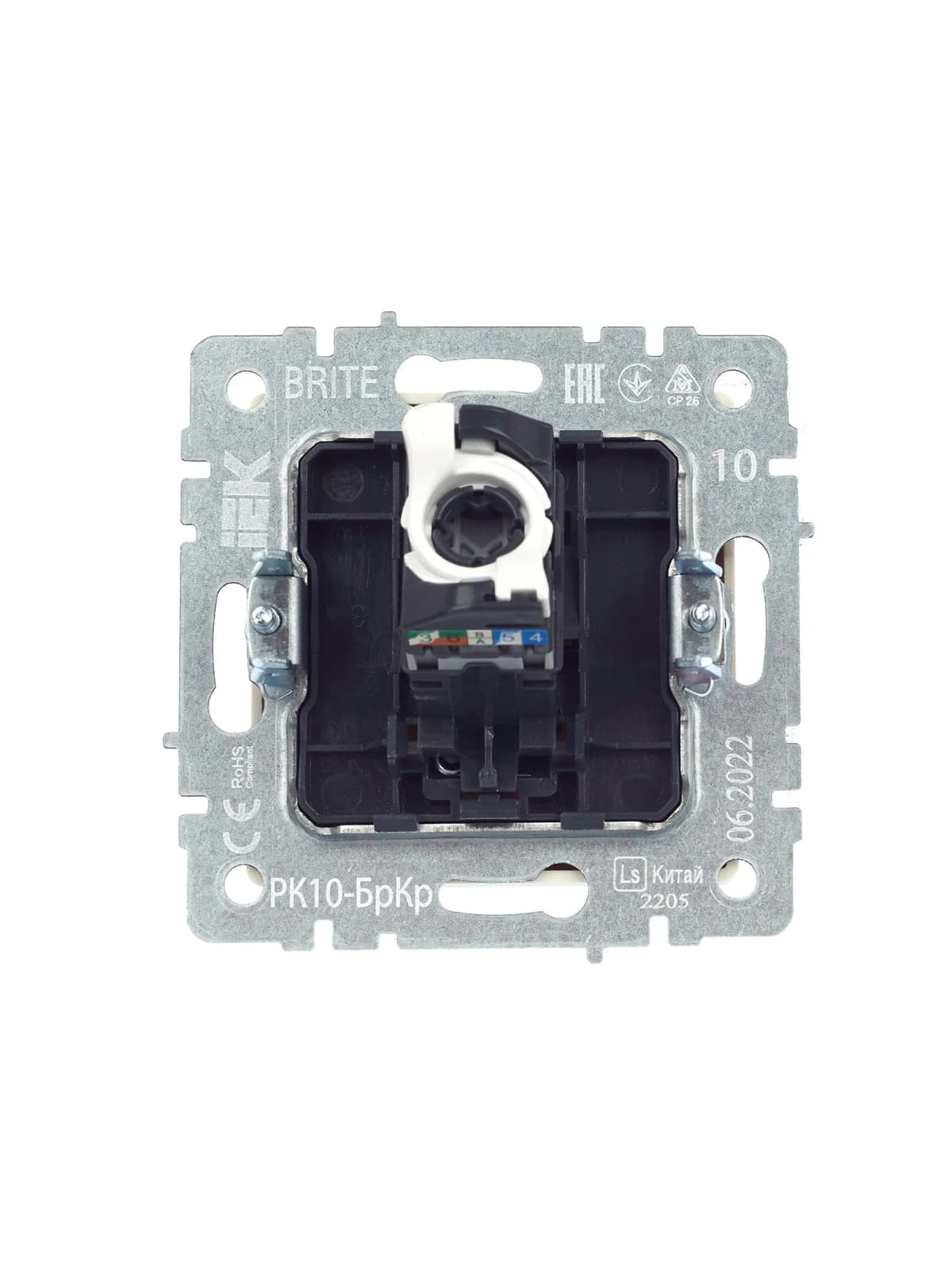 Розетка компьютерная IEK BRITE BR-K10-1-K10 (бежевый), фото 3