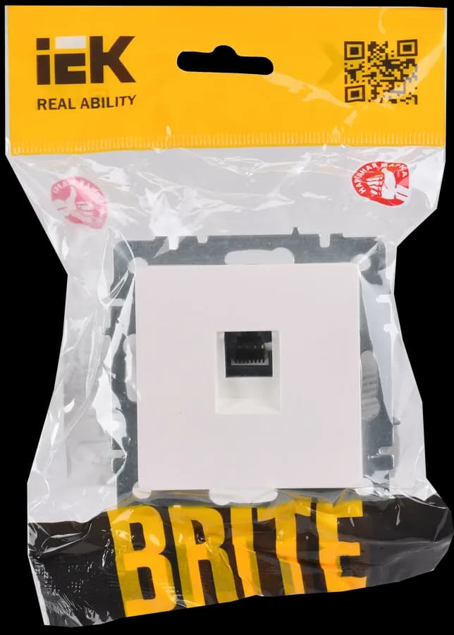 Розетка компьютерная IEK BRITE BR-K10-1-K36 (жемчужный), фото 2