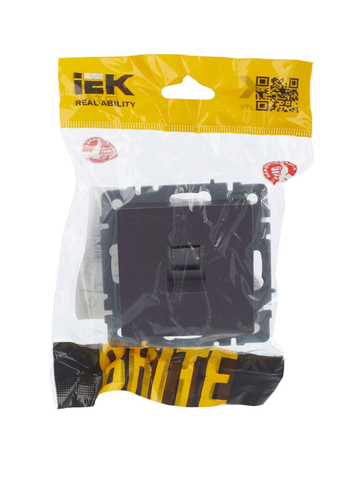 Розетка компьютерная IEK BRITE BR-K10-1-K46 (сталь), фото 2