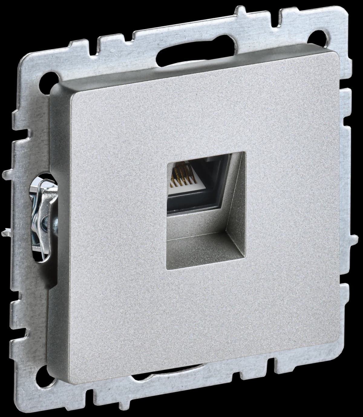 Розетка компьютерная IEK BRITE BR-K10-1-K47 (алюминий)