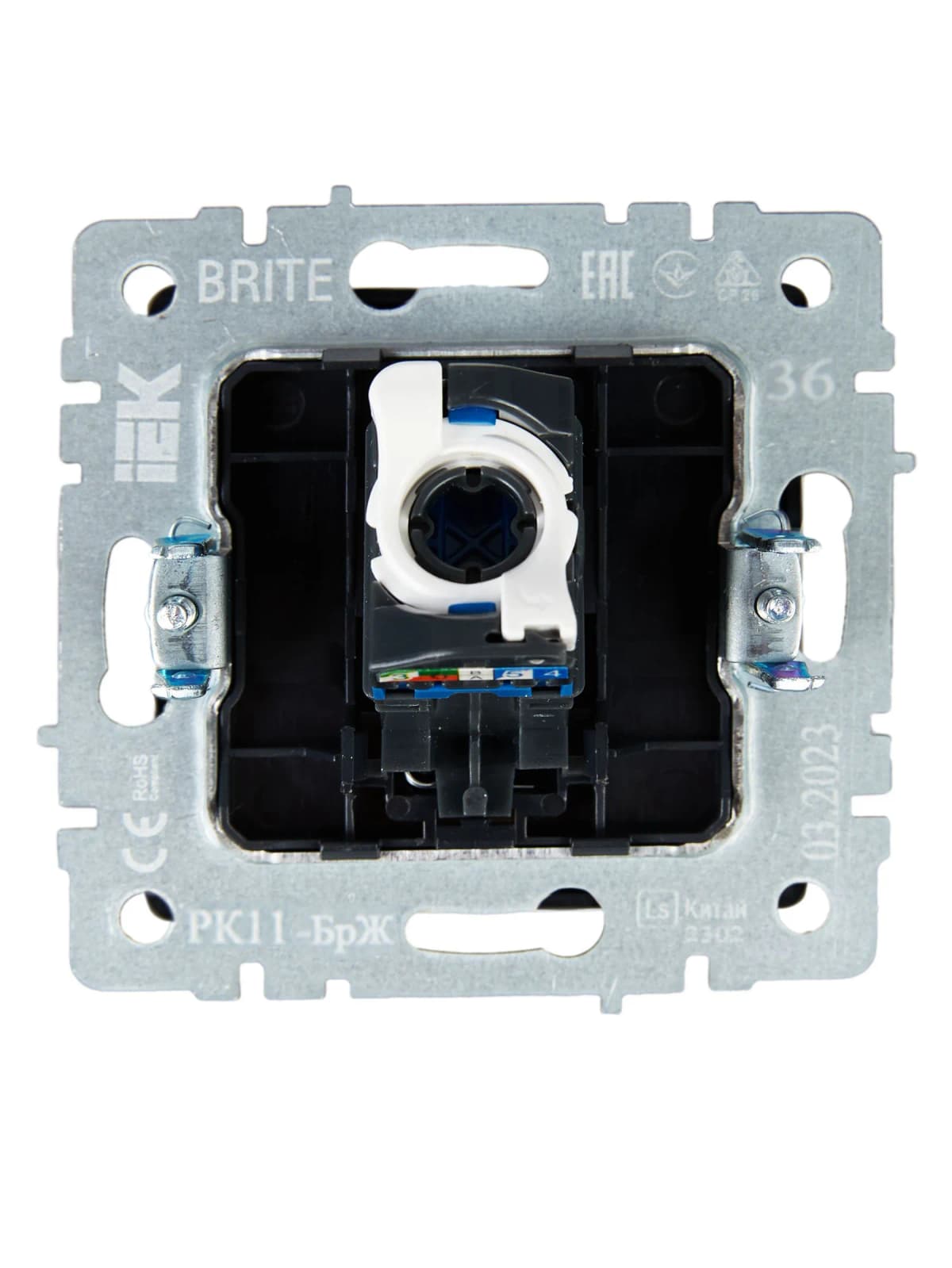 Розетка компьютерная IEK BRITE BR-K10-2-K36 (жемчужный), фото 3