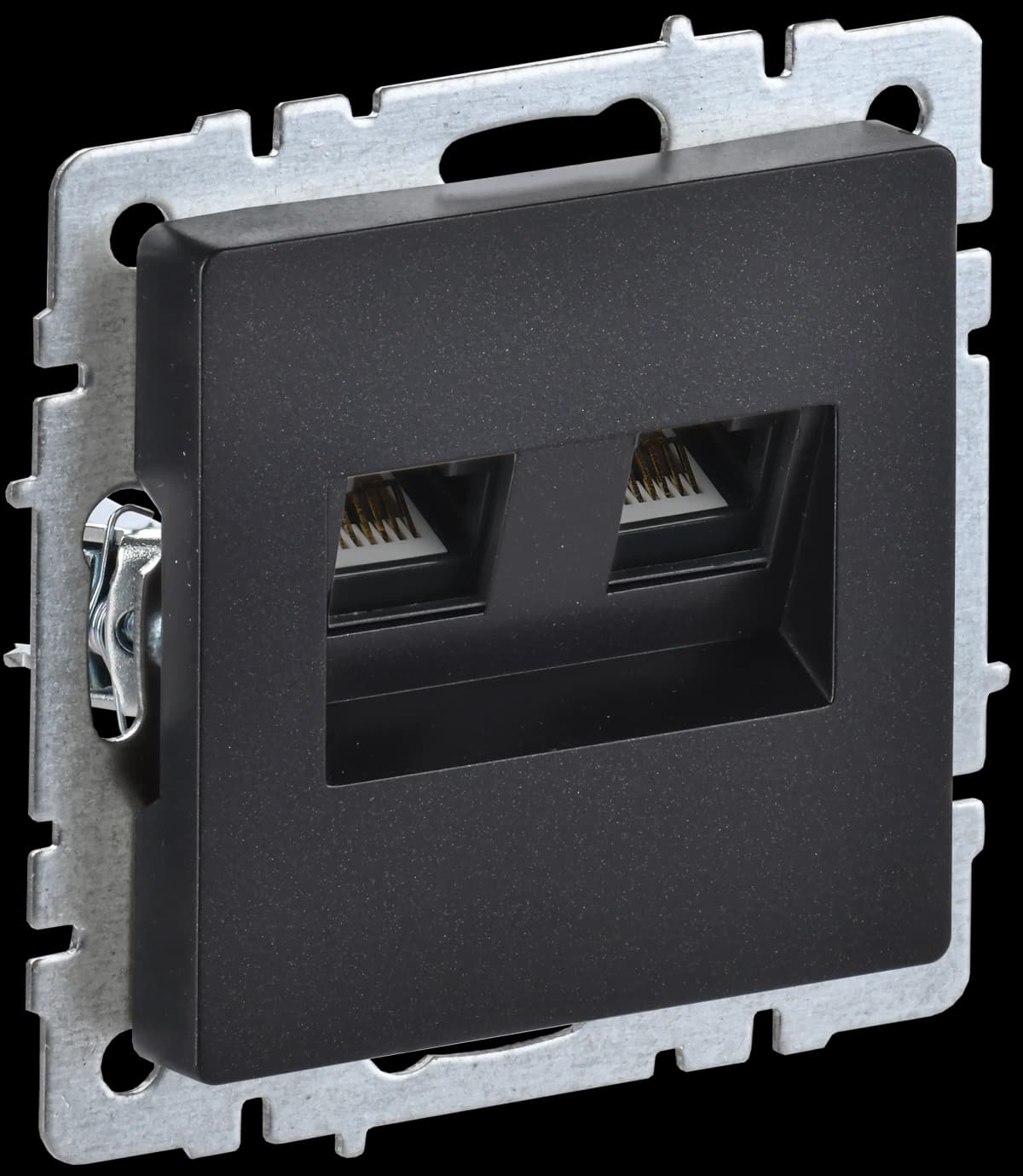 Розетка двойная компьютерная IEK BRITE BR-K20-1-K02 (черный)