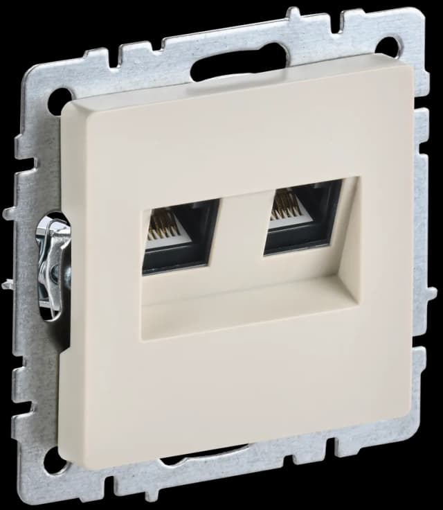 Розетка двойная компьютерная IEK BRITE BR-K20-1-K10 (бежевый)