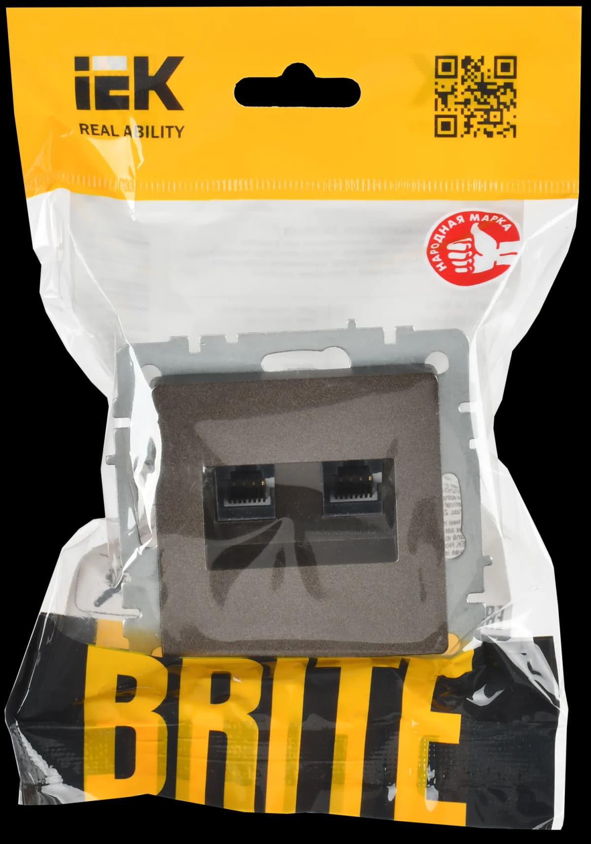 Розетка двойная компьютерная IEK BRITE BR-K20-2-K45 (бронза), фото 2