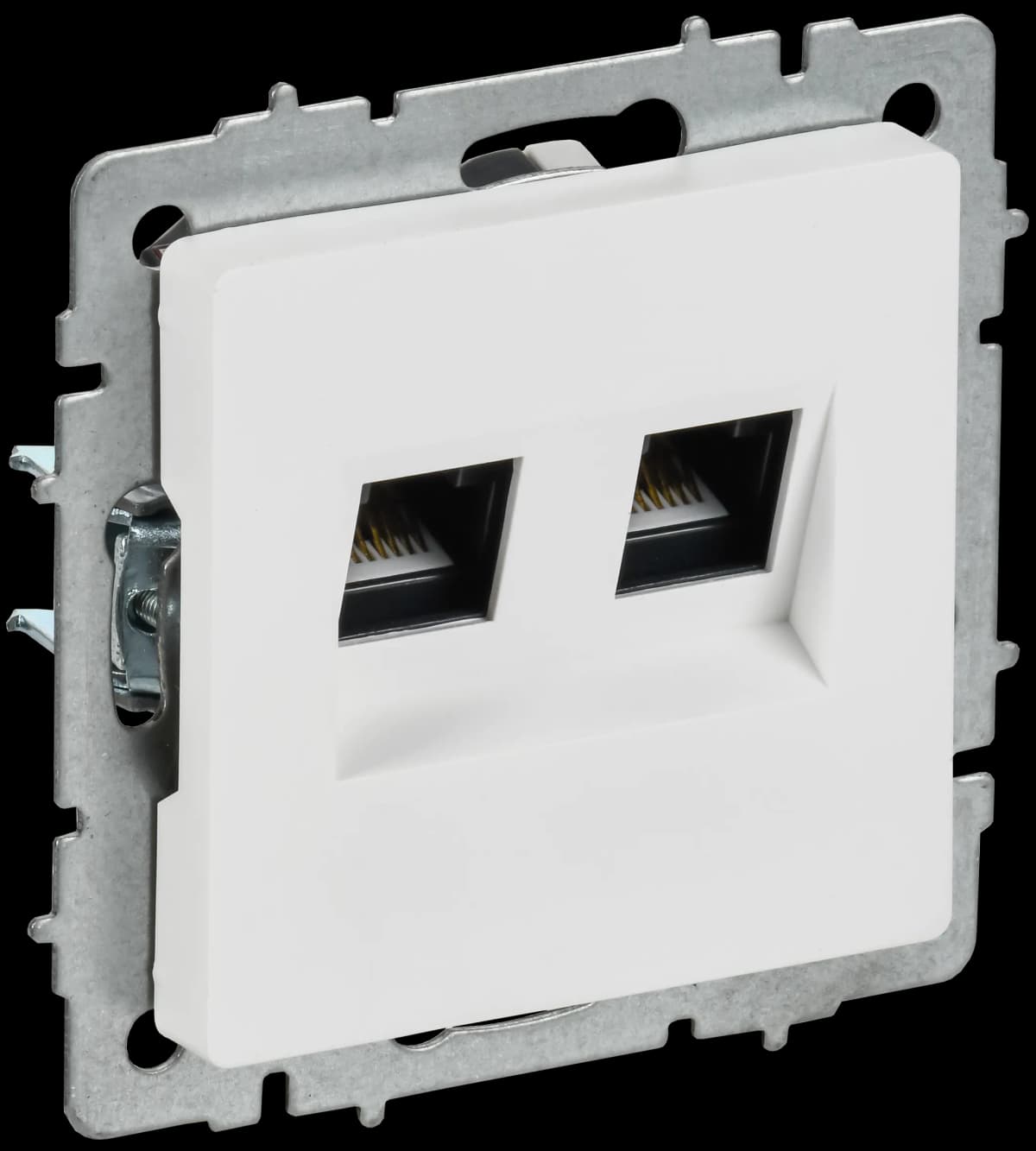 Розетка двойная компьютерная IEK BRITE BR-K20-2-K91 (белый арктический)