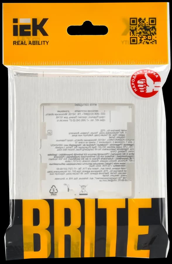 Рамка одноместная IEK BRITE BR-M12-51-K01 (белый), фото 2