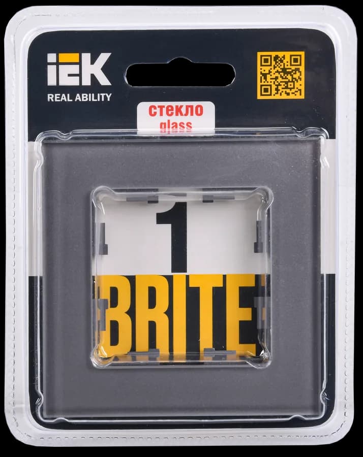 Рамка одноместная IEK BRITE BR-M12-G-K03 (серый), фото 2