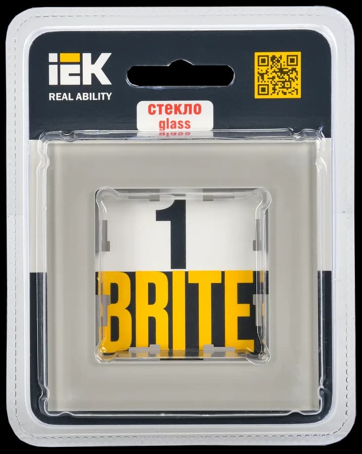 Рамка одноместная IEK BRITE BR-M12-G-K30 (серый), фото 2