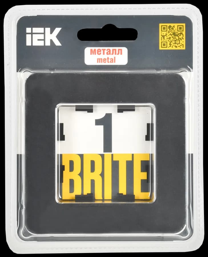 Рамка одноместная IEK BRITE BR-M12-M-01-K02 (черный), фото 2