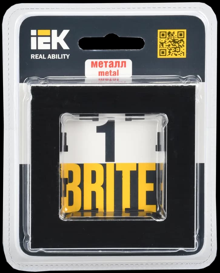 Рамка одноместная IEK BRITE BR-M12-M-K02 (черный), фото 2