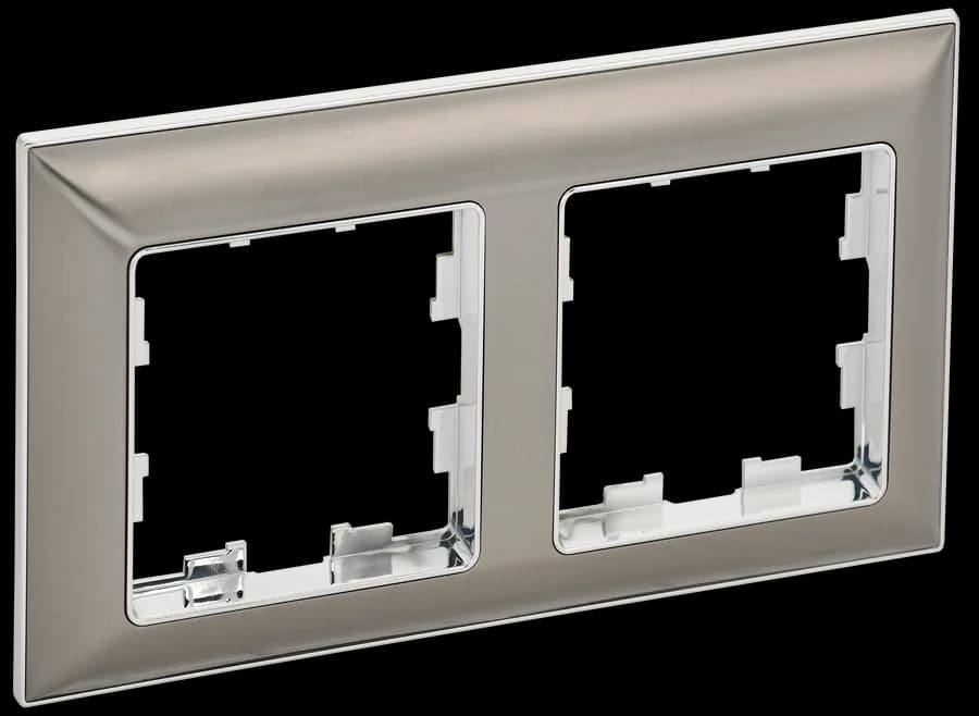 Рамка двухместная IEK BRITE BR-M22-12-4-K23 (никель)