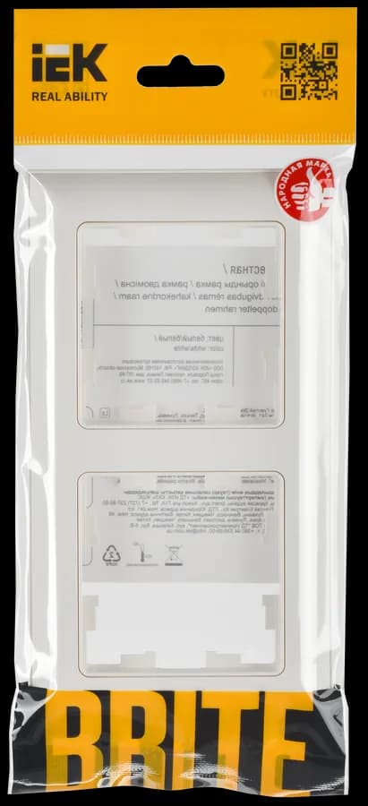 Рамка двухместная IEK BRITE BR-M22-12-K01 (белый), фото 2