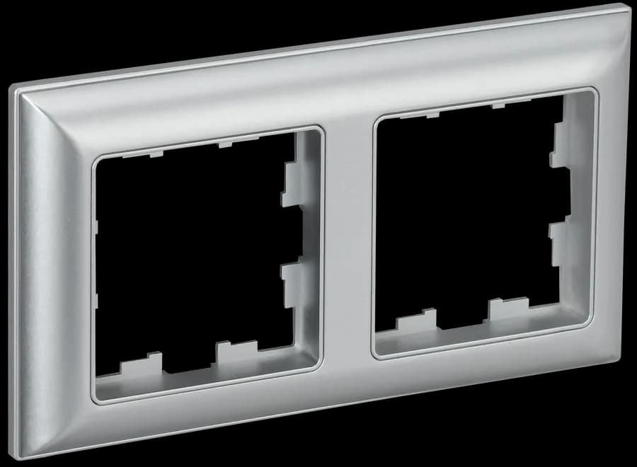 Рамка двухместная IEK BRITE BR-M22-12-K47 (алюминий)