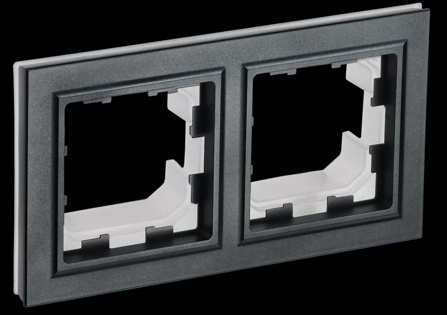 Рамка двухместная IEK BRITE BR-M22-44-K02 (черный)