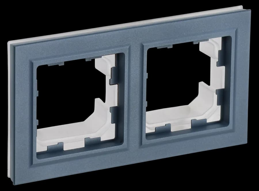 Рамка двухместная IEK BRITE BR-M22-44-K35 (синий)