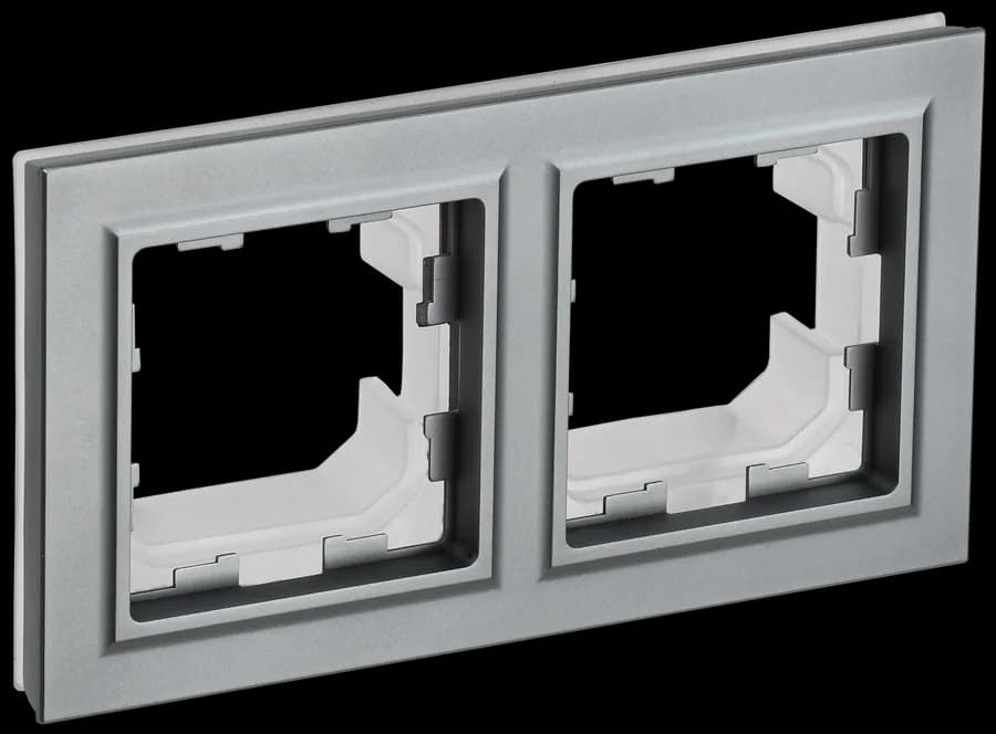 Рамка двухместная IEK BRITE BR-M22-44-K46 (сталь)