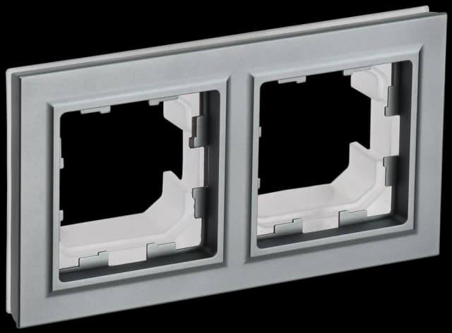 Рамка двухместная IEK BRITE BR-M22-44-K46 (сталь)