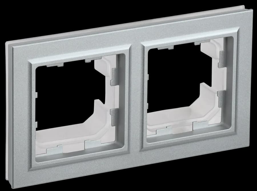 Рамка двухместная IEK BRITE BR-M22-44-K47 (алюминий)