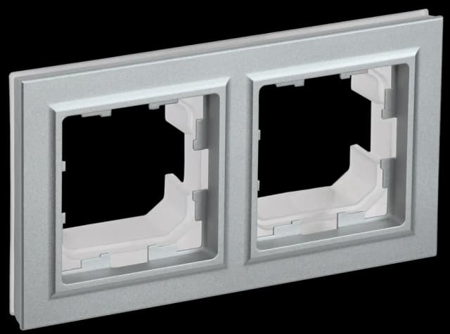 Рамка двухместная IEK BRITE BR-M22-44-K47 (алюминий)