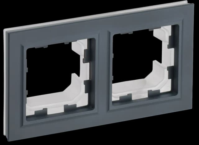 Рамка двухместная IEK BRITE BR-M22-44-K53 (графит)