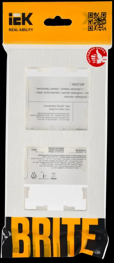 Рамка двухместная IEK BRITE BR-M22-51-K01 (белый), фото 2