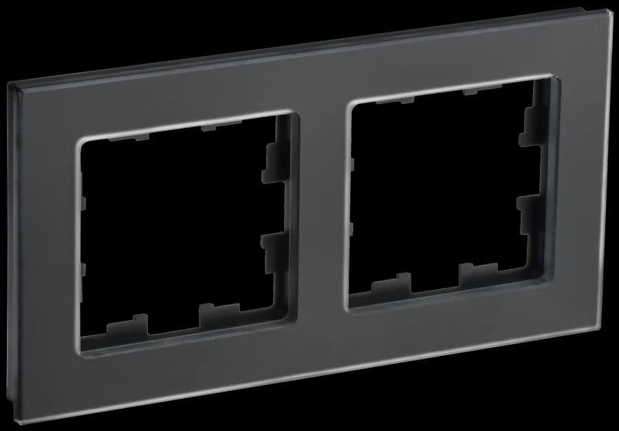Рамка двухместная IEK BRITE BR-M22-G-31-K02 (черный)