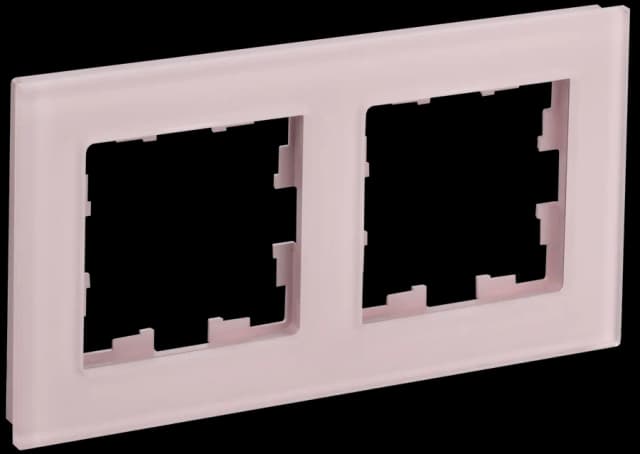 Рамка двухместная IEK BRITE BR-M22-G-31-K14 (розовый)