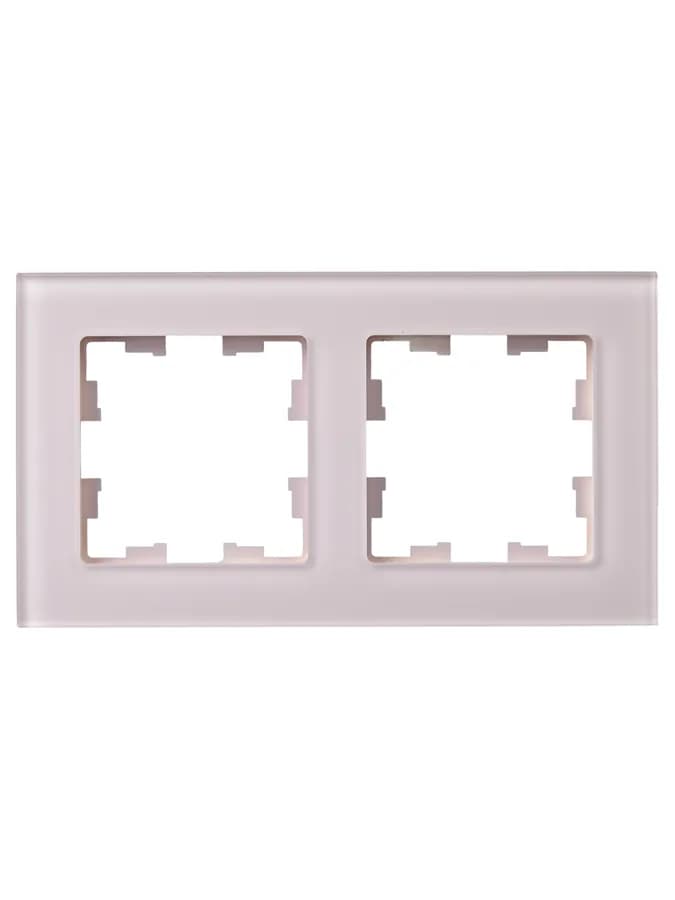 Рамка двухместная IEK BRITE BR-M22-G-31-K14 (розовый), фото 4