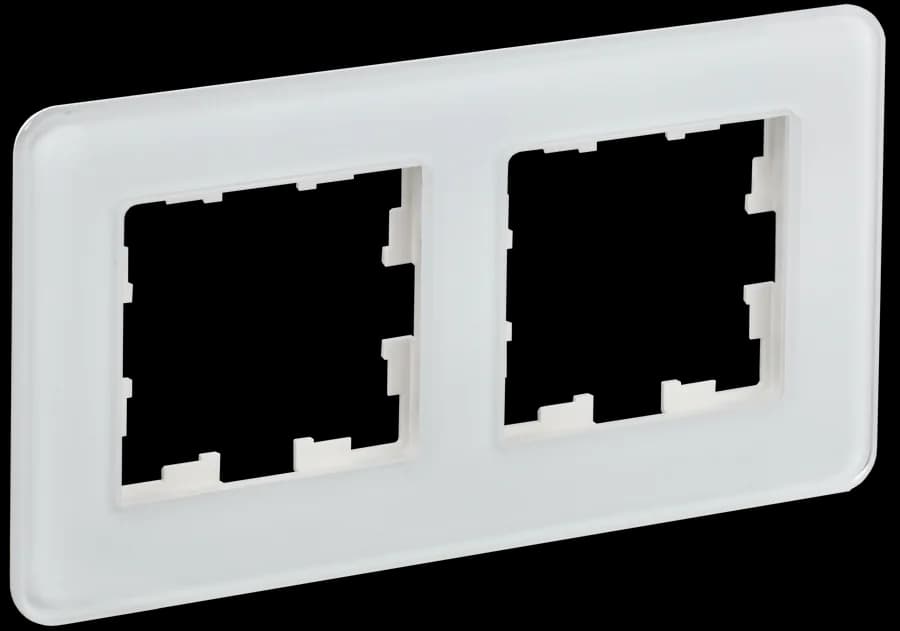 Рамка двухместная IEK BRITE BR-M22-G-41-K01 (белый)