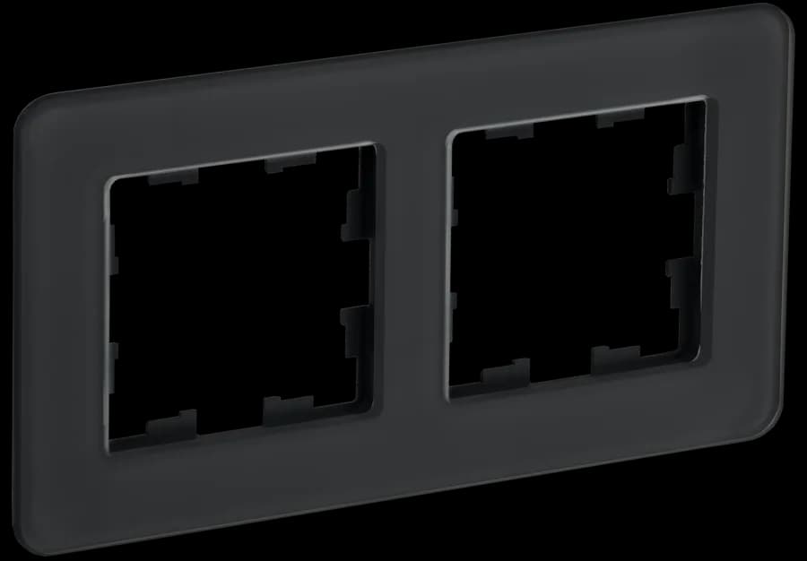 Рамка двухместная IEK BRITE BR-M22-G-41-K02 (черный)