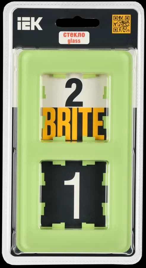Рамка двухместная IEK BRITE BR-M22-G-41-K06 (зеленый), фото 2