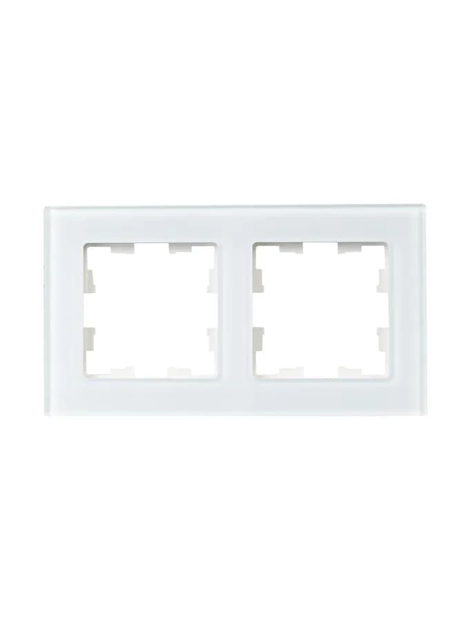 Рамка двухместная IEK BRITE BR-M22-G-K01 (белый), фото 4