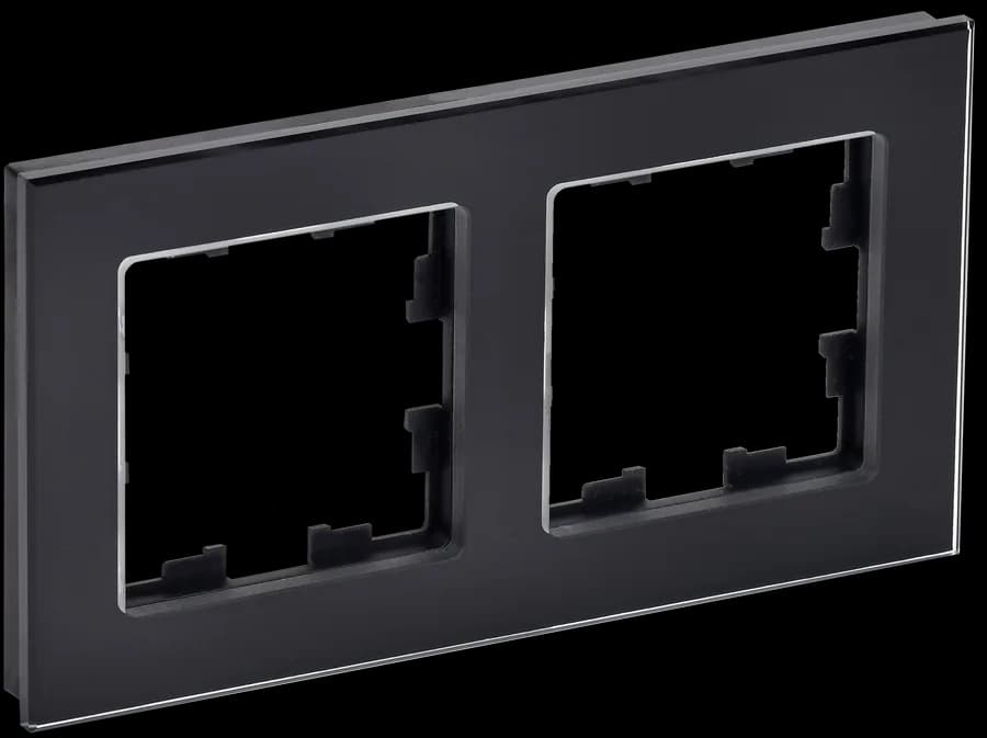 Рамка двухместная IEK BRITE BR-M22-G-K02 (черный)
