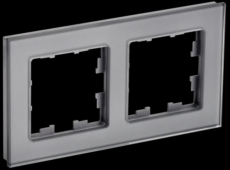 Рамка двухместная IEK BRITE BR-M22-G-K03 (серый)