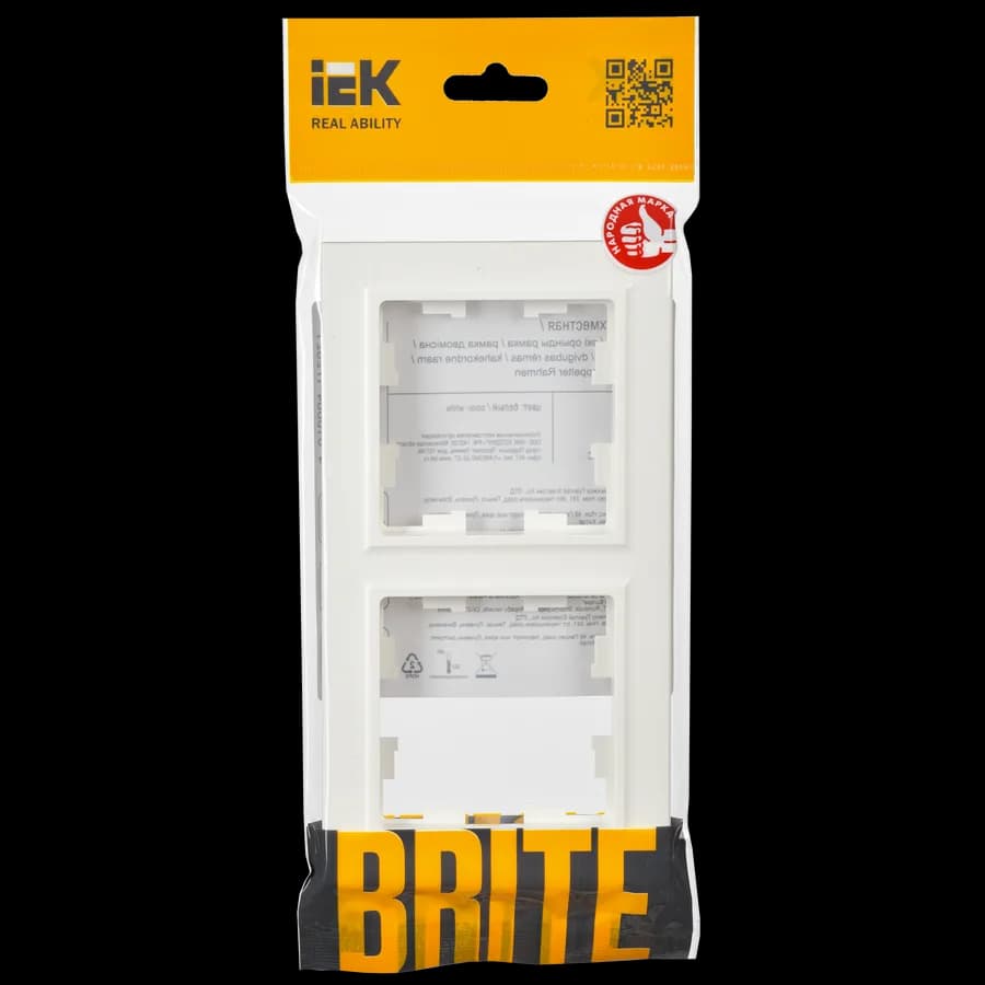 Рамка двухместная IEK BRITE BR-M22-K01 (белый), фото 2