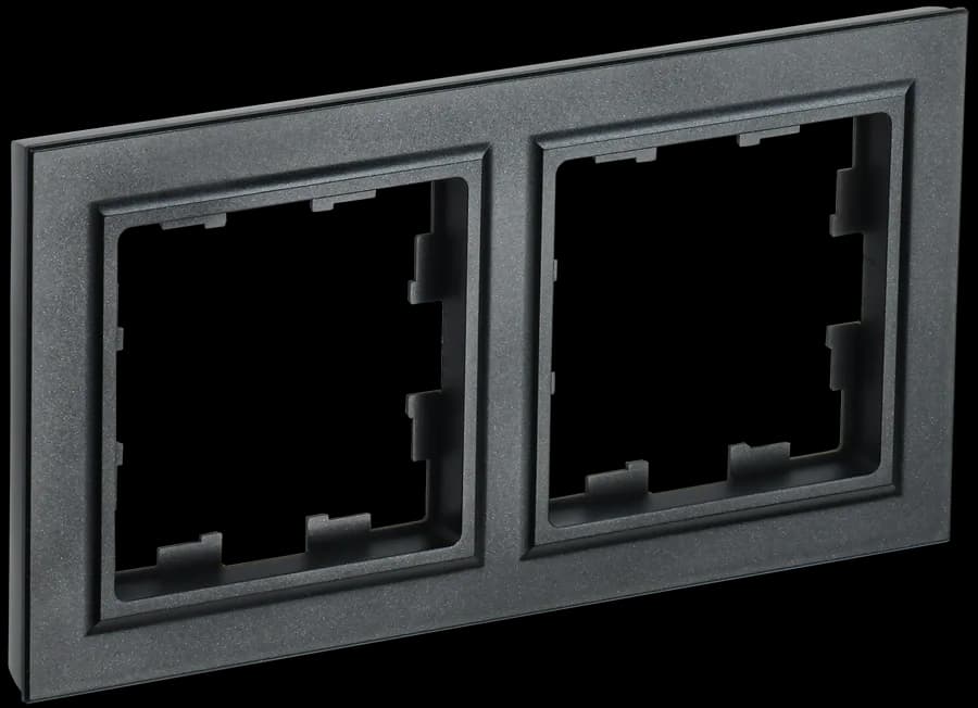 Рамка двухместная IEK BRITE BR-M22-K02 (черный)