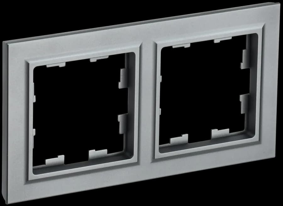 Рамка двухместная IEK BRITE BR-M22-K46 (сталь)