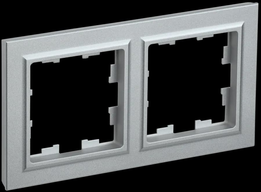 Рамка двухместная IEK BRITE BR-M22-K47 (алюминий)