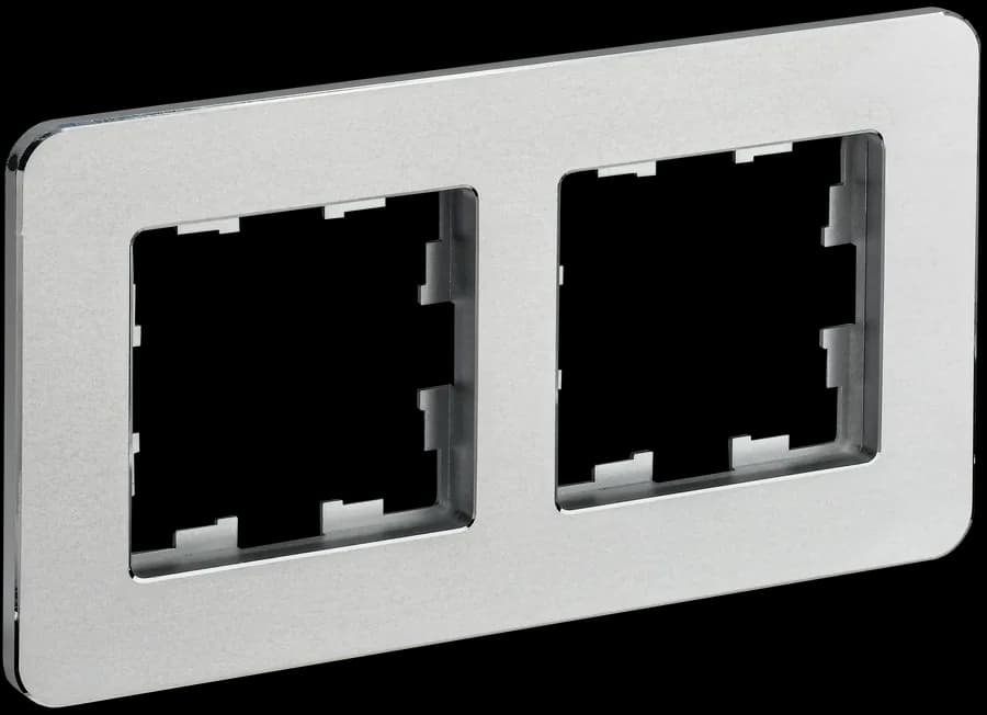 Рамка двухместная IEK BRITE BR-M22-M-01-K47 (алюминий)