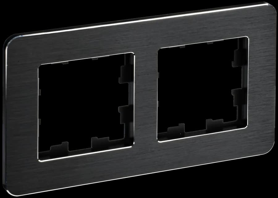 Рамка двухместная IEK BRITE BR-M22-M-21-K02 (черный)