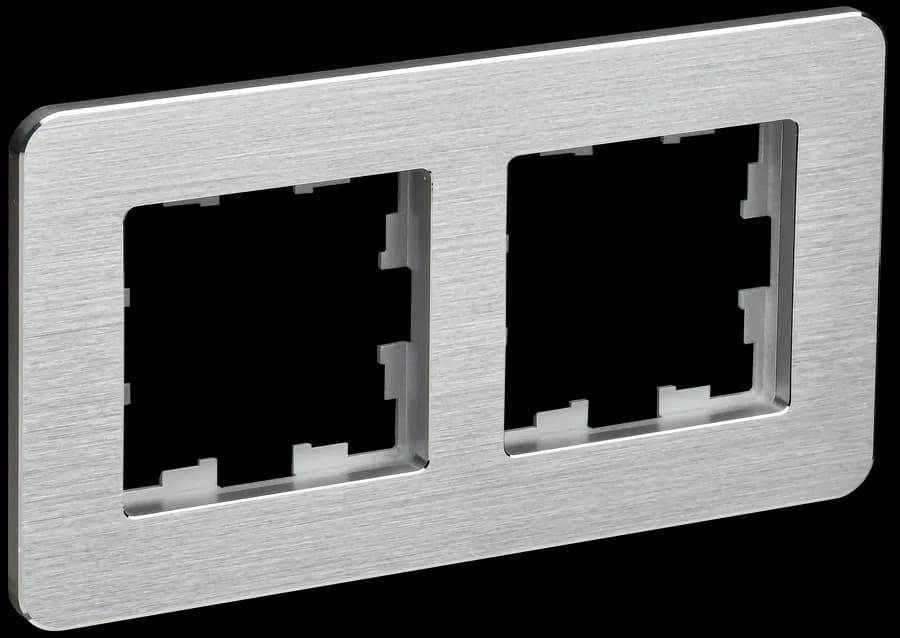 Рамка двухместная IEK BRITE BR-M22-M-21-K47 (алюминий)