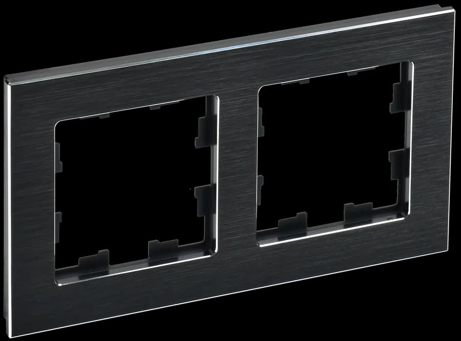 Рамка двухместная IEK BRITE BR-M22-M-K02 (черный)
