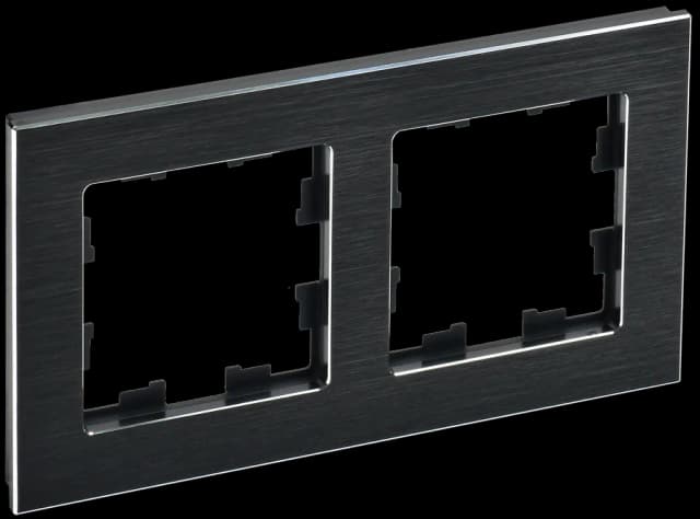 Рамка двухместная IEK BRITE BR-M22-M-K02 (черный)