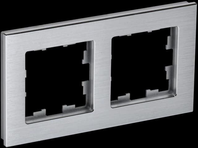 Рамка двухместная IEK BRITE BR-M22-M-K47 (алюминий)