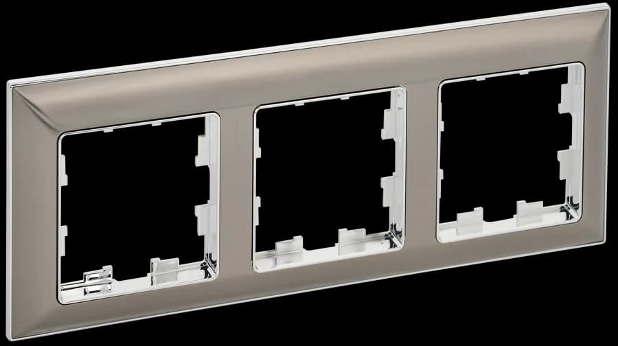 Рамка трёхместная IEK BRITE BR-M32-12-4-K23 (никель)