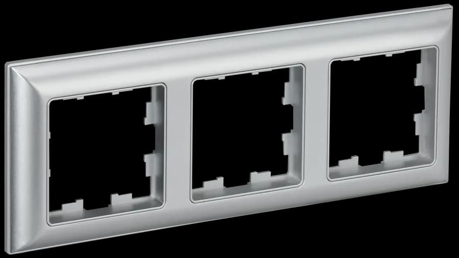 Рамка трёхместная IEK BRITE BR-M32-12-K47 (алюминий)