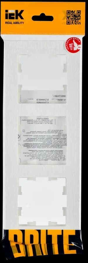 Рамка трёхместная IEK BRITE BR-M32-51-K01 (белый), фото 2