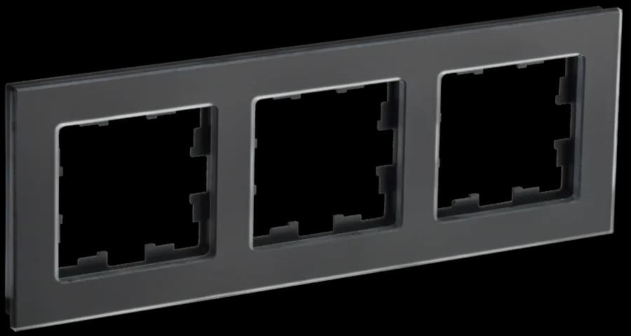 Рамка трёхместная IEK BRITE BR-M32-G-31-K02 (черный)