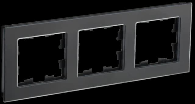 Рамка трёхместная IEK BRITE BR-M32-G-31-K02 (черный)