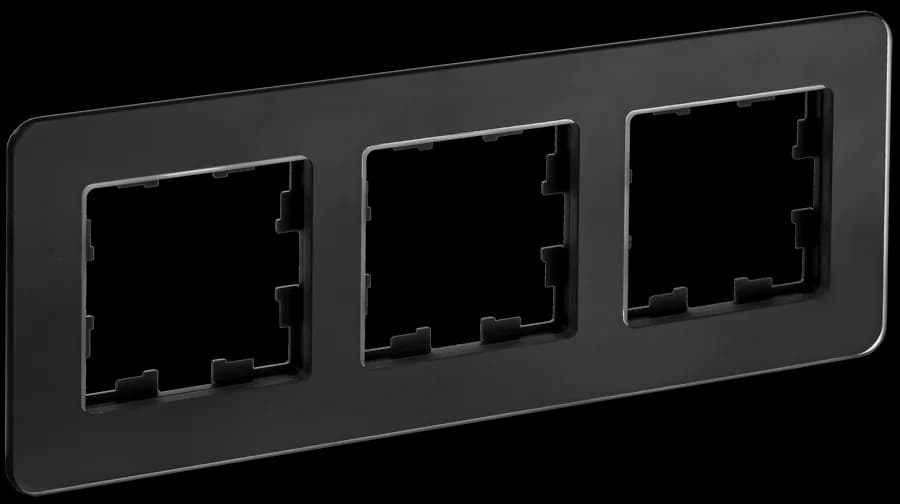 Рамка трёхместная IEK BRITE BR-M32-G-41-K02 (черный)